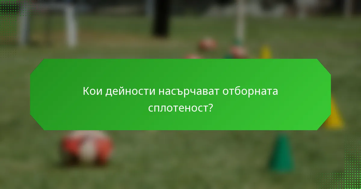 Кои дейности насърчават отборната сплотеност?